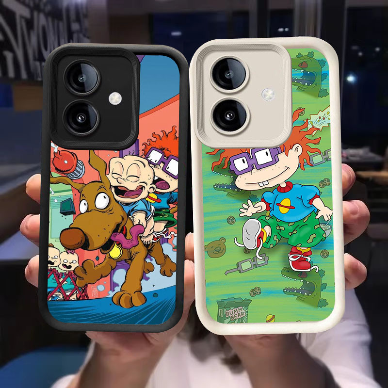 O-37 Rugrats Casing สําหรับ OPPO A3 A3X A5 Pro 5G สีดําและสีขาว
