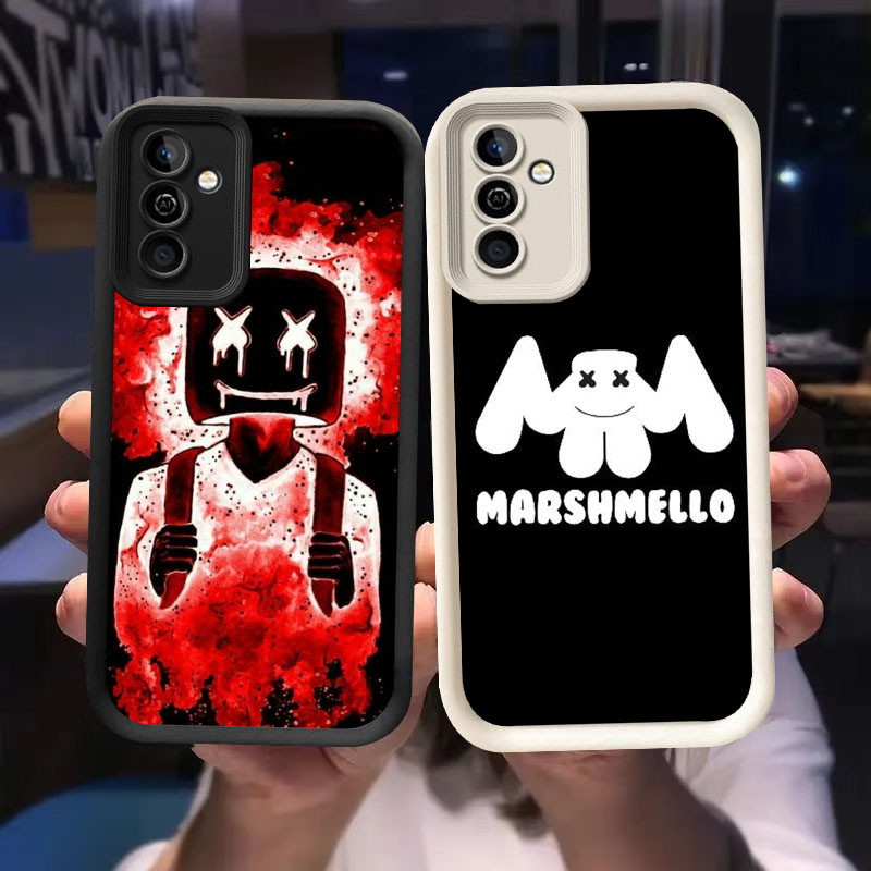 O-8 Marshmallow Case สําหรับ Samsung Galaxy S21 M15 S24 A55 5G FE สีดําและสีขาว