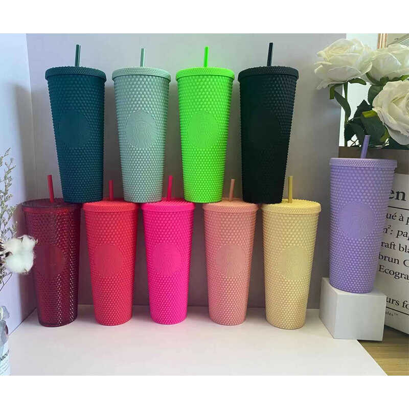 Starbucks Fashion Glitter Cup Reusable Cold Mug With Lid Straw thumbnail 6