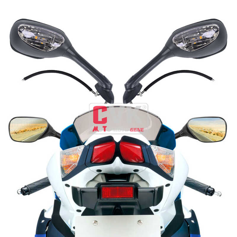 Δ กระจกมองหลังสำหรับ SUZUKI CVK ไฟ LED Gsxr600 Gsxr750 Gsxr1000 K5 K6 K7 K8