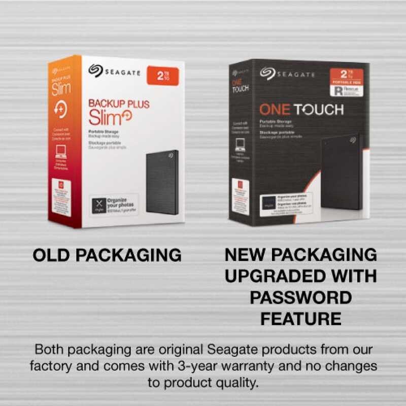 ▣ Seagate 2Tb One Touch External HDD Portable Hard Drive USB 3.0 Slim With Free Rescue Da