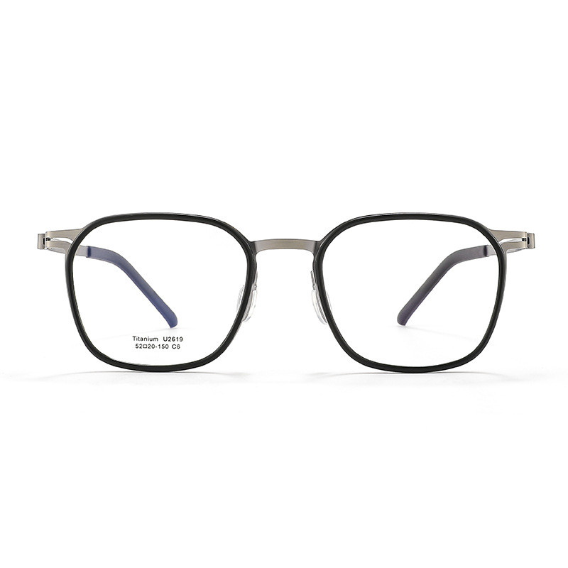 Linde Glasses 2619 Dayang กรอบแว่นตา Ultra Light Pure Titanium กรอบแว่นตาธุรกิจกว้างขึ้นเต็มกรอบสายตาสั้นแว่นตาผู้ชาย
