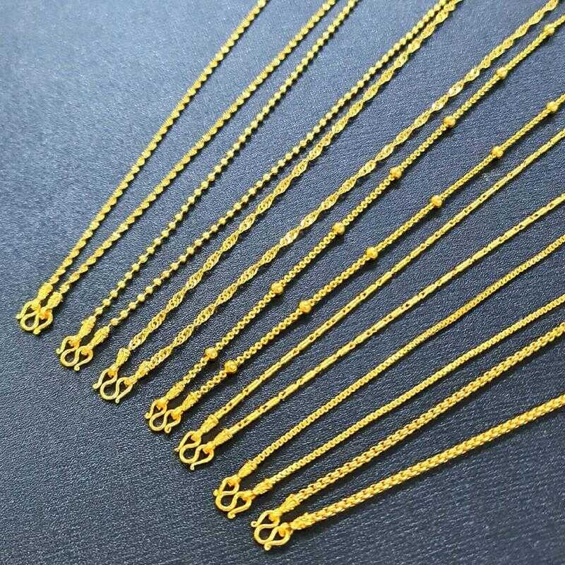 สร้อยคอ น้ำหนัก 2สลึง (L10) ทอง โคลน นิ่งเหมือน แท้