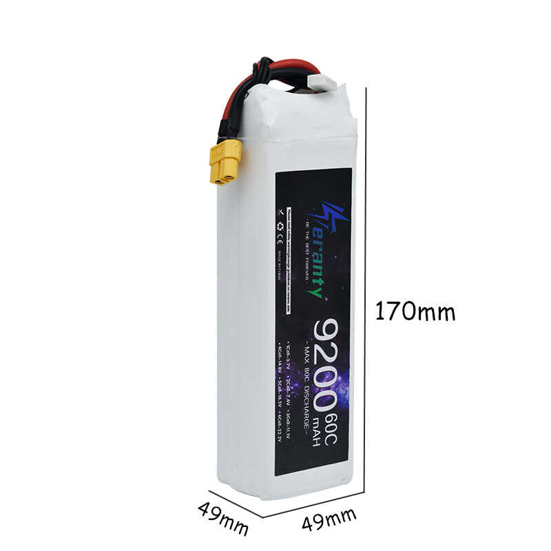 Δ แบตเตอรี่ Lipo 4S 14.8V 9200Mah 60C สำหรับรถยนต์ รถ RC เฮลิคอป