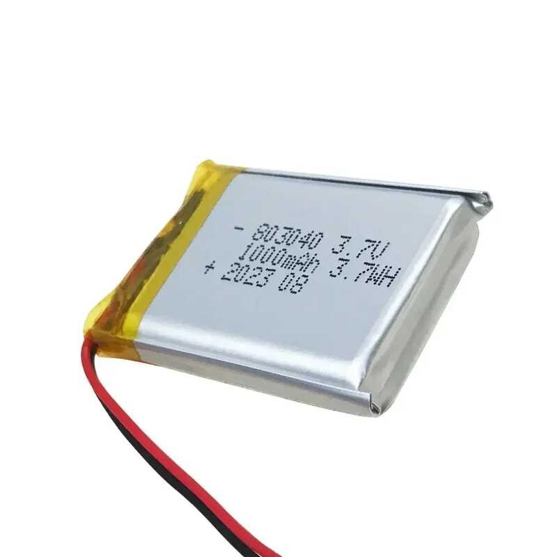 Δ 803040 3.7V 1000Mah แบตเตอรี่ลิเธียมไอออนโพลิเมอร์สำหรับ