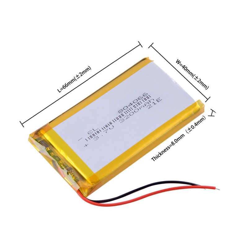 Δ 3.7V 3000Mah 804066 แบตเตอรี่ลิเธียมไอออนโพลิเมอร์แบบชาร