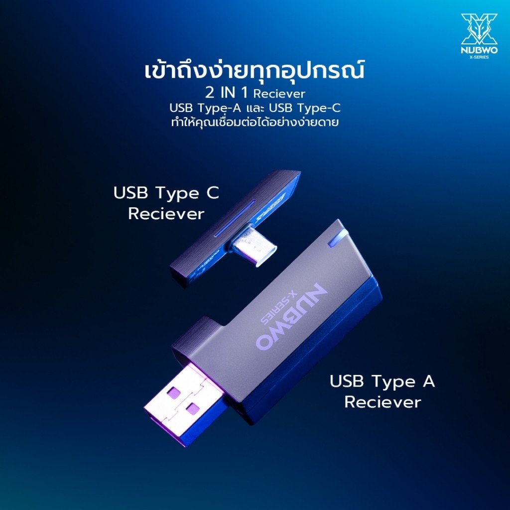 หูฟังเกมมิ่ง Nubwo X900 สัญญาณไร้สาย 2.4G และ Bluetooth 5.1 เสียง 7.1