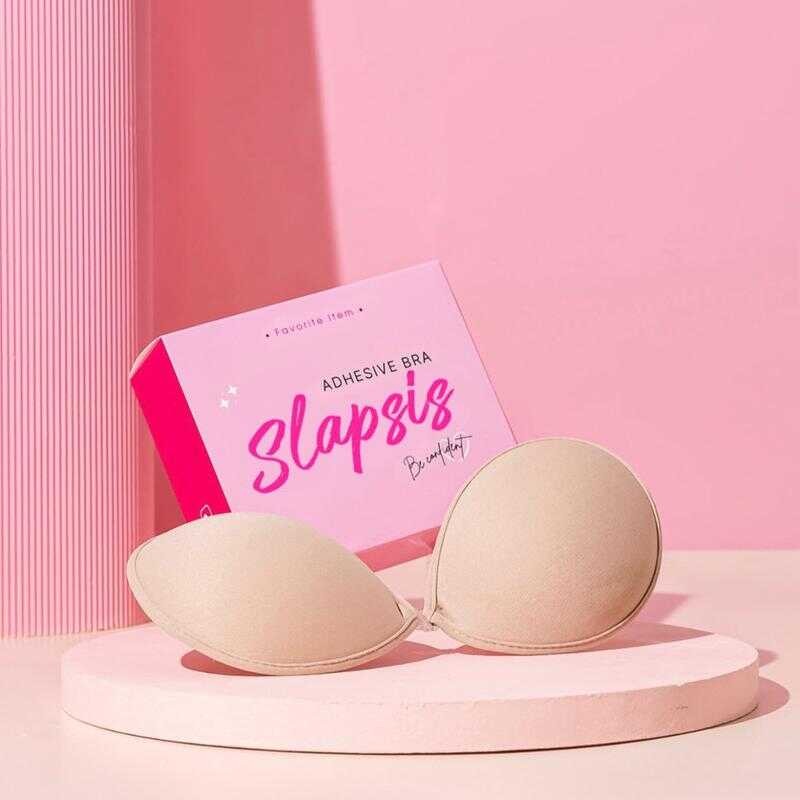 Slapsis บราปีกนก รุ่นกลมเย็บขอบ ไร้สาย กาวแน่นเต็มแผ่น