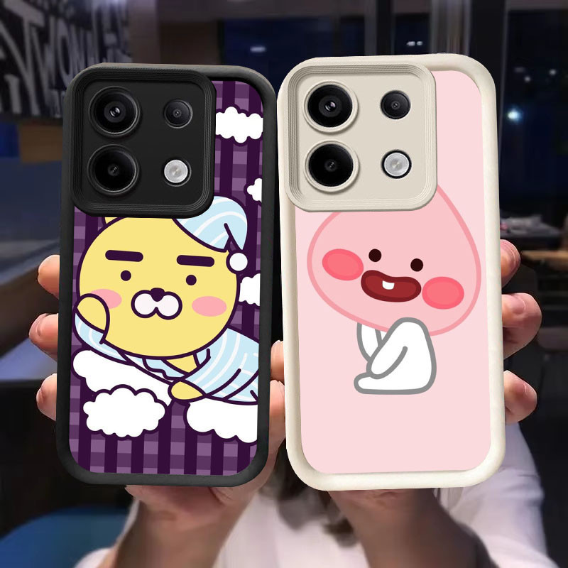 O-34 Kakao Friends Casing สําหรับ Xiaomi Redmi Note 14 13 Pro Plus 5G สีดําและสีขาว
