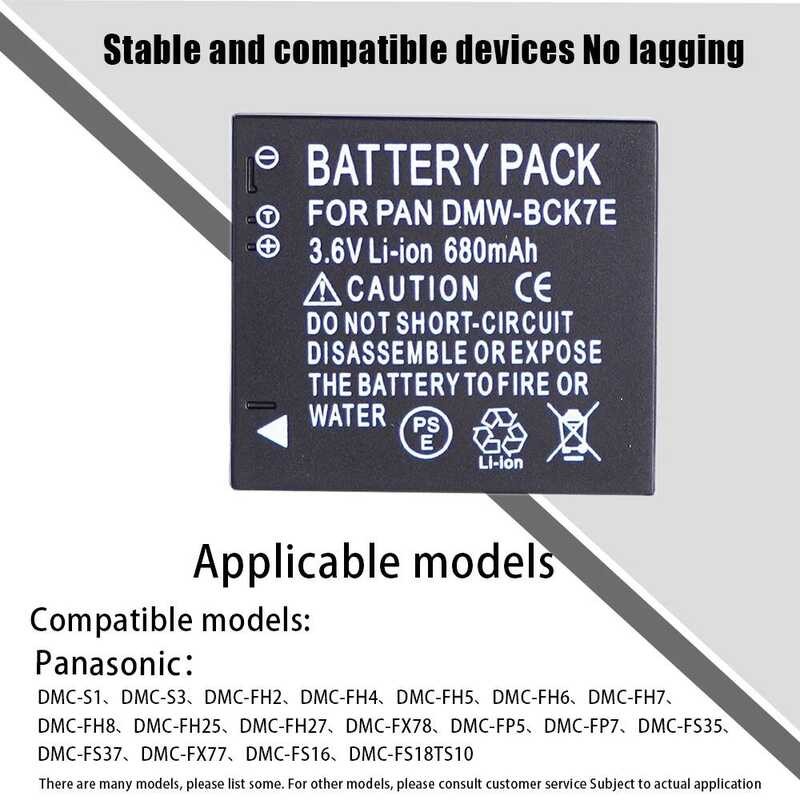 ▥ Dmw-Bck7 Dmw-Bck7e แบตเตอรี่กล้อง 680Mah สําหรับ  Dmw-Bck7pp Nca-Yn101g Lumix Dmc-Fp