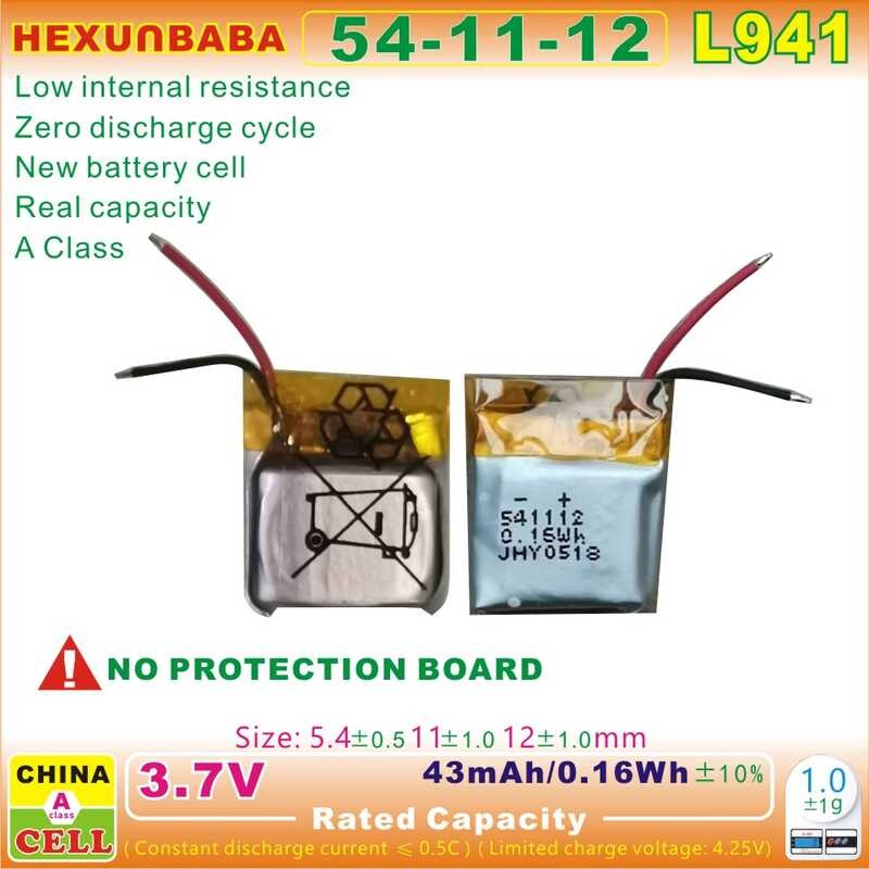 Δ 5 ชิ้น 541112 3.7V 43Mah แบตเตอรี่ลิเธียมไอออนโพลิเมอร์สำ