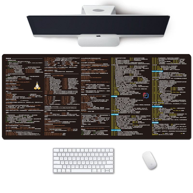 แผ่นรองเมาส์โปรแกรมเมอร์ linux Command git im vscode ปุ่มลัด mysql แผ่นรองโต๊ะหนังอเนกประสงค์