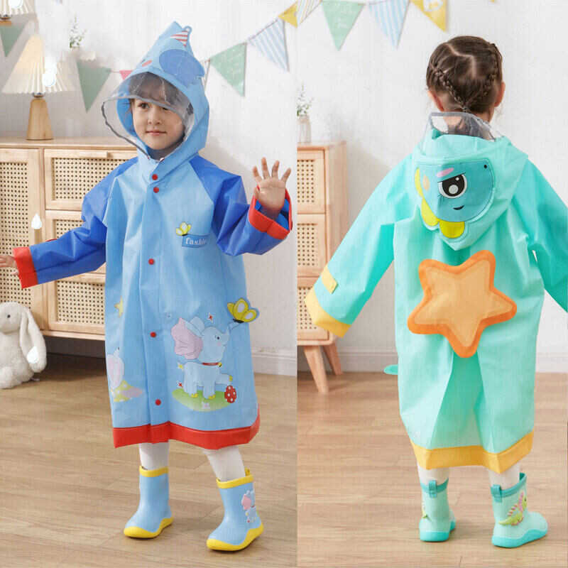 เสื้อกันฝนเด็ก Tumama เสื้อกันฝนเด็กพร้อมกระเป๋านักเร