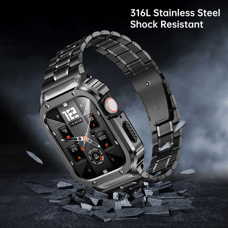 + สายสแตนเลส เคส สำหรับ Apple Watch Strap 49Mm 45Mm 44Mm (ไม่ใช่นาฬิก