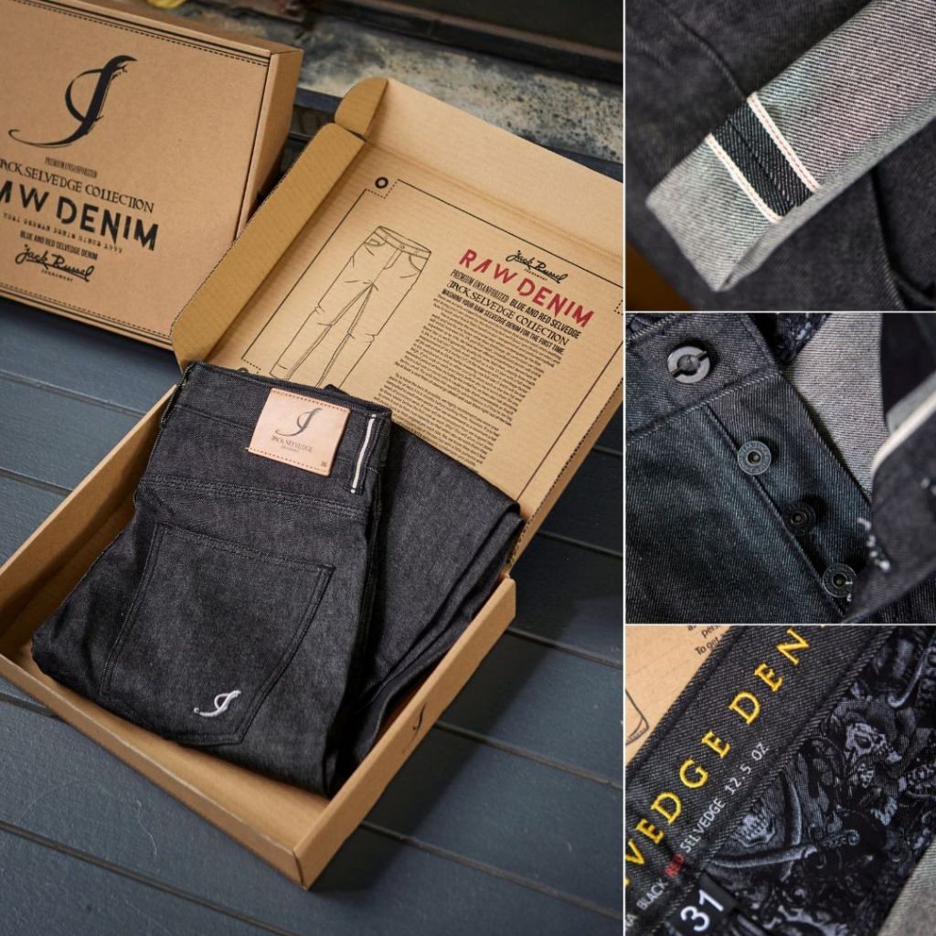 JACK RUSSEL กางเกงยีนส์ ทรงกระบอกตรง SLIM FIT JACK SELVEDGE รุ่น J-RIM3 แจ็ครัสเซล