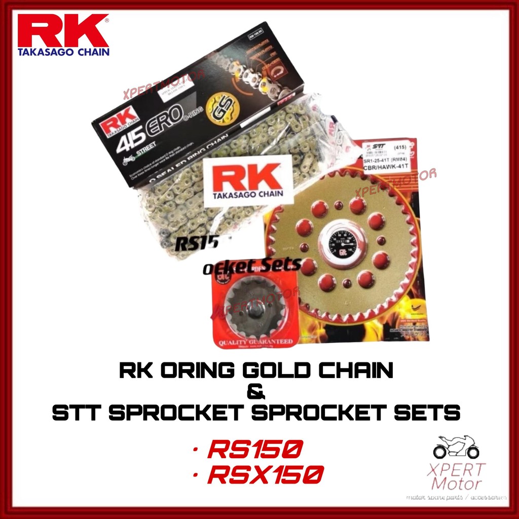RS150 RSX150 415 RK ORING ชุดหมุนหู RK ORING GOLD CHAIN HARDEN STEEL