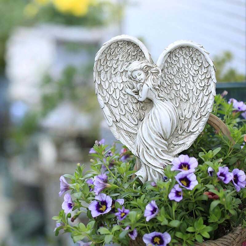 Angel Baoblaze Wings Stake Decor Fairy Garden Accessories For Yard Porch
