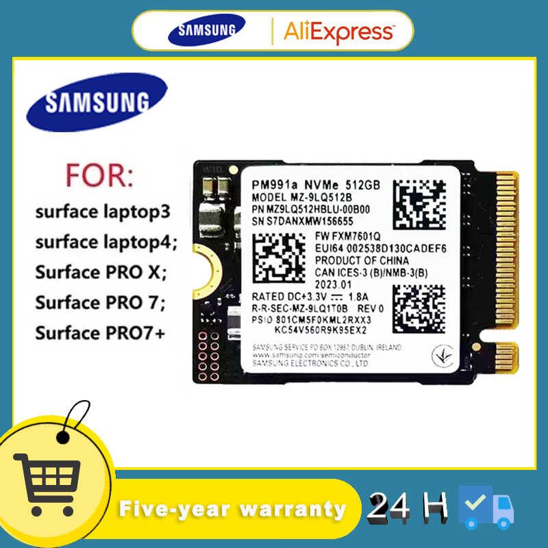 ซัมซุง PM991a c 1TB SSD M.2 2230 SSD ภายใน PCIe 3.0x4 NVME SSD สำหรับ Surface Pr