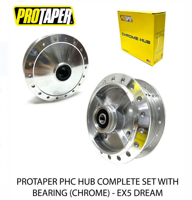 PHC CHROME HUB EX5 DREAM / WAVE100 COMPLETE SET พร้อมแบริ่ง PROTAPER RACING