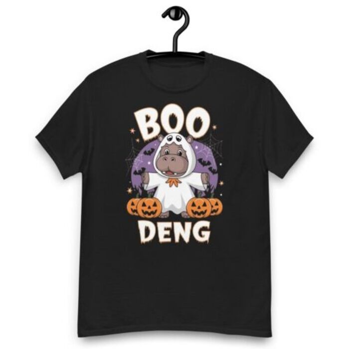 Moo Deng Halloween เสื้อยืด Pygmy Hippo เด็กน่ารัก เสื้อยืด Hippo Lover น่ารัก