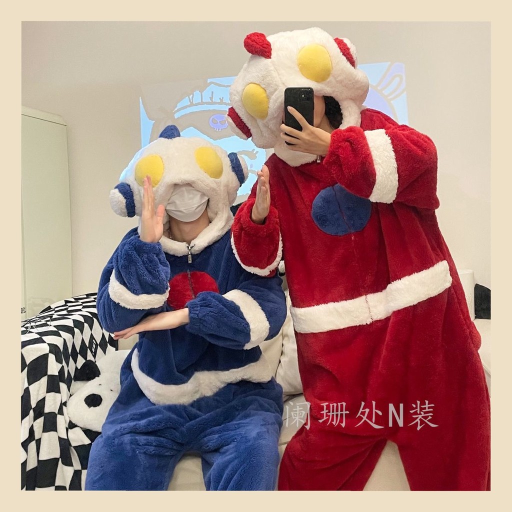 🔅 (a good deal)💕Hot Sale💕 New Winter Couple Model Ultraman Coral Velvet Warm Plus Velvet Thickened O