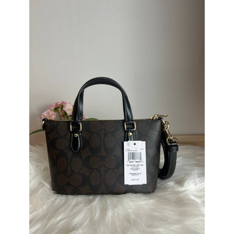 ♞,♘COACH MINI GALLERY CROSSBODY IN SIGNATURE CANVAS   No.CH468 djd