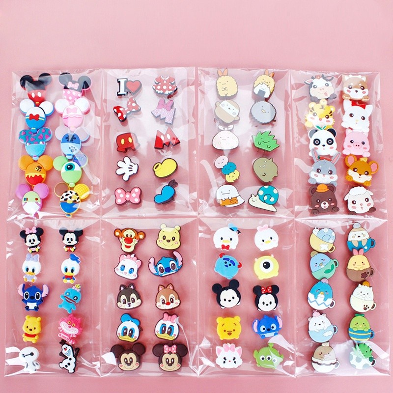 ในสต็อก การ์ตูน Stitch Cool Penguin croc jibits Charms (คุณภาพสูง) / ชุด jibits / croc jibits รองเท้