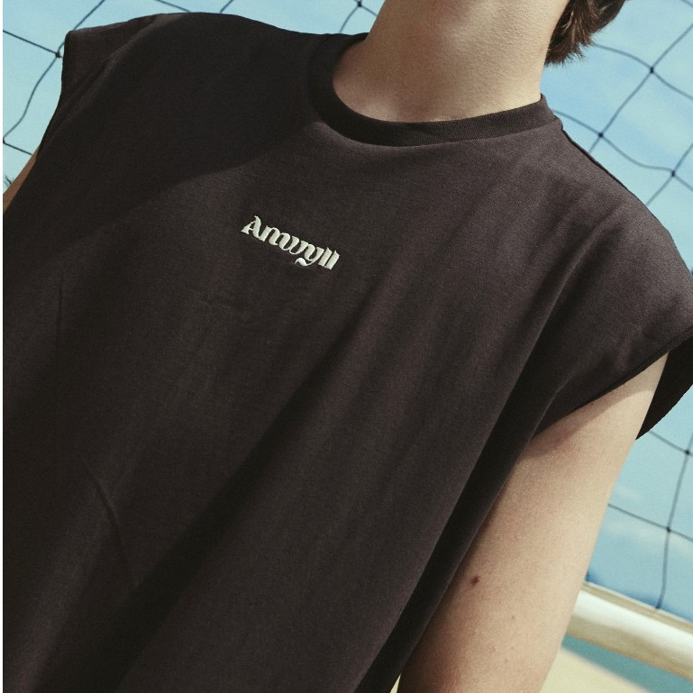 ♞,♘Anwyll sleeveless t-shirt (dark grey) เสื้อกล้ามแขนกุด XM
