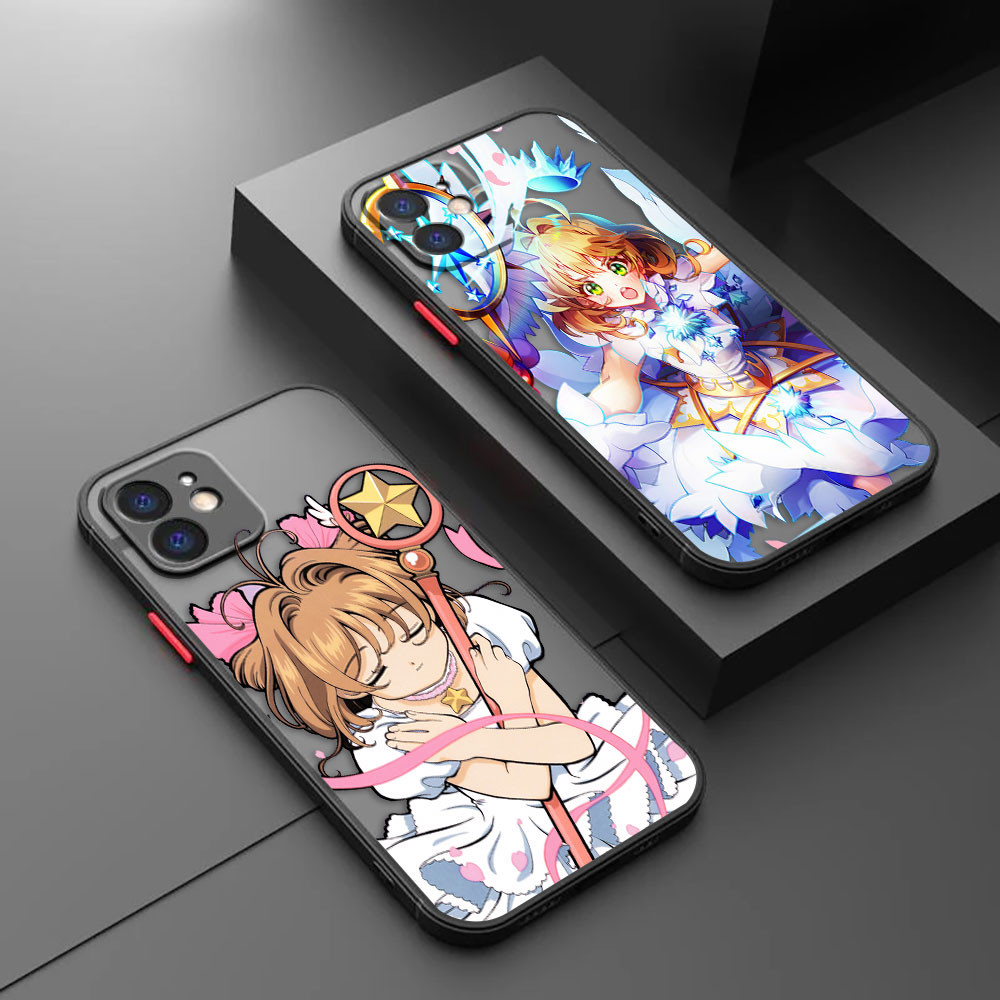 การ์ตูนการ์ด Captor Sakura Matte Shock Proof ผิวรู้สึกเคสโทรศัพท์สําหรับ OPPO REALME 11 10 7 6 5 3 K