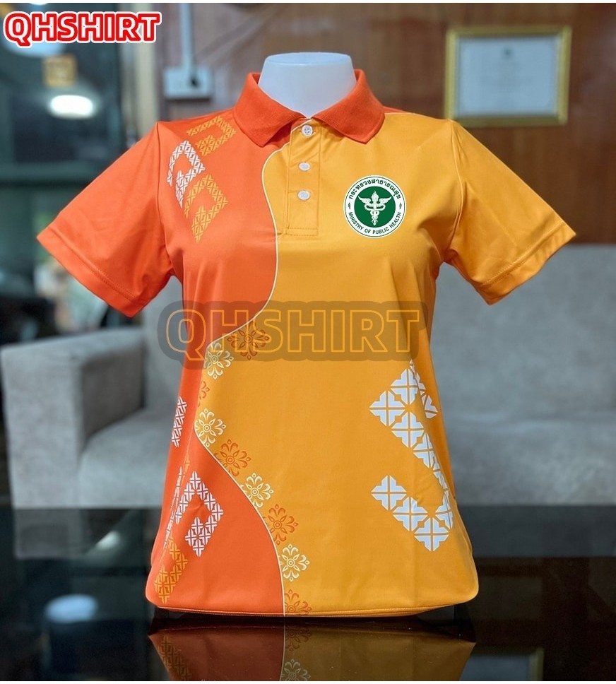✨เสื้อโปโล พิมพ์ลาย ทรงผู้ชาย ทรงผู้หญิง(เลือกตราหน่วยงานได้ สาธารณสุข สพฐ อปท มหาดไทย อสม สำนักงานคณะกรรมการการศึกษาพื้นฐาน)🎉code1072
