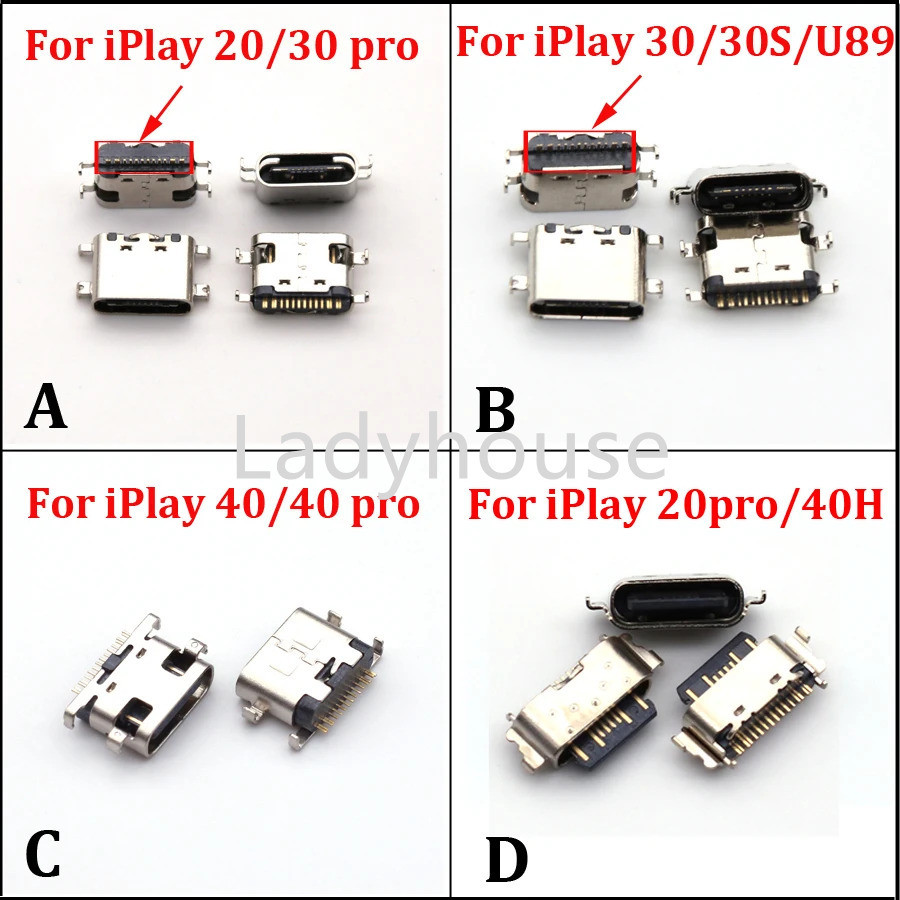 2-5pcs Type-C USB แจ็คหญิงซ็อกเก็ตพอร์ตชาร์จปลั๊ก Dock Connector สําหรับ Alldocube iPlay 20 20Pro 30 Pro 30S U89 40 40H