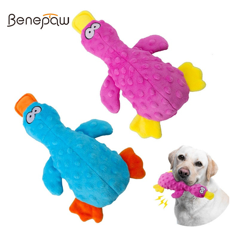 Benepaw ทนทานตุ๊กตาสุนัขของเล่นสําหรับ Aggressive Chewers เสียงหดตัว Squeaker Interactive Chew ของเล่นสําหรับสายพันธุ์ขนาดใหญ่เยอรมัน Shepherds Labradors Great Danes
