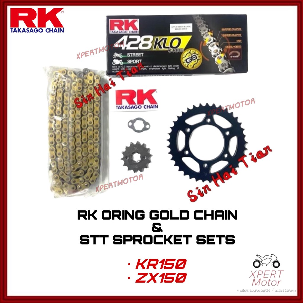428 RK ORING Kawasaki KR150 ZX150 428 ชุดเฟืองและเฟืองโซ่ & RK JAPAN รถจักรยานยนต์ KLO โซ่