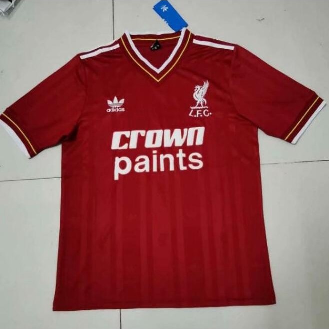 ในสต็อก 1985 1986 Liverpool home retro maillot de foot