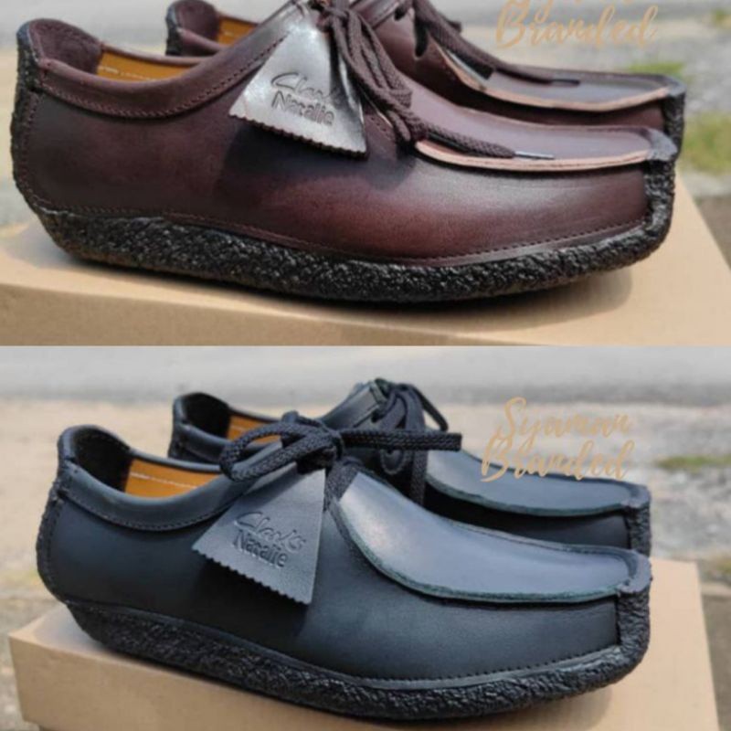 In STOCK [READY STOCK] CLARKS NATALIE COFFEE & BLACK รองเท้าหนังแท้ KASUT KUL MAN MEN