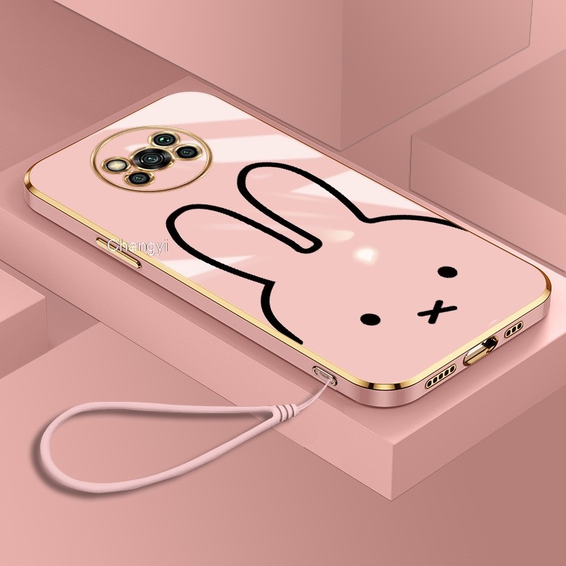 Simple Line Drawing การ์ตูนกระต่ายสําหรับ Xiaomi POCO X4 X2 4G X3 GT NFC X5 PRO 5G Soft CASE แฟนน่าร