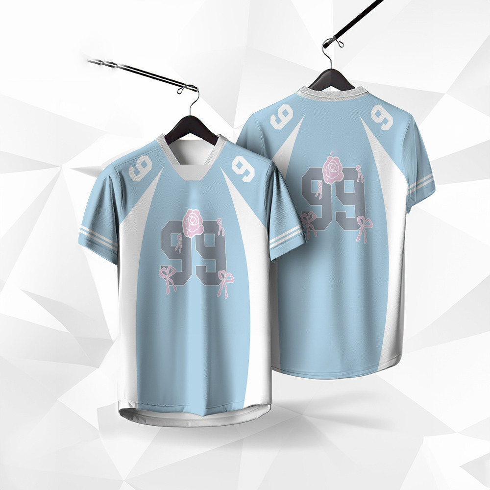 (ชื่อและหมายเลขแต่งฟรี) Full sublimation 2025 womens, Short Sleeve 3D T -shirt No. 99 เสื้อยืด Women