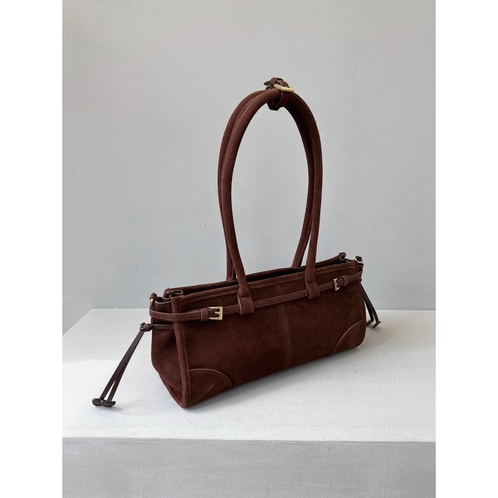 ฤดูใบไม้ร่วงฤดูหนาว Suede Underarm กระเป๋ารถจักรยานยนต์ Frosted Suede Tote Bag Commuter กระเป๋าถือแฟชั่น All-Match ไหล่