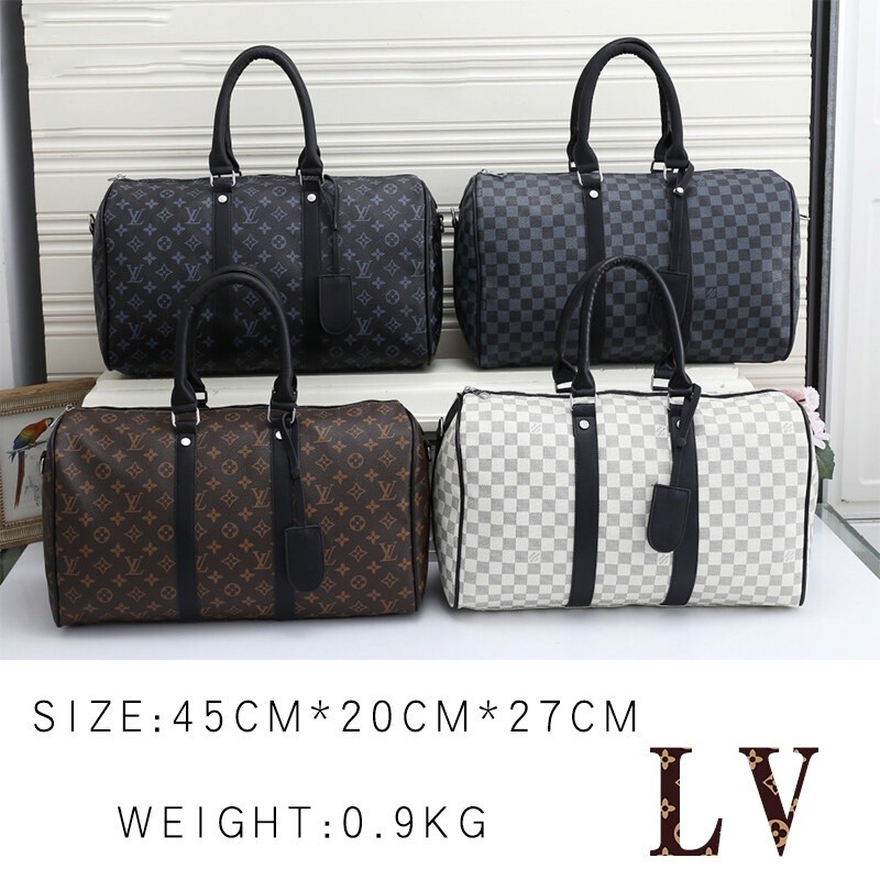 ในสต็อก LV_Travel Duffle Bag Sports Gym Bag for Men Women Shoulder Weekend Getaway Overnight Bags