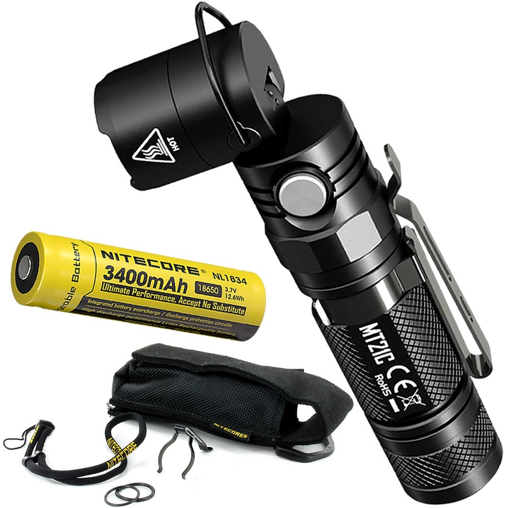 ในสต็อก Original NITECORE MT21C พร้อมไฟฉายแบตเตอรี่ 3400mAh 1000Lumens แบบพกพา Diecast ไฟฉาย