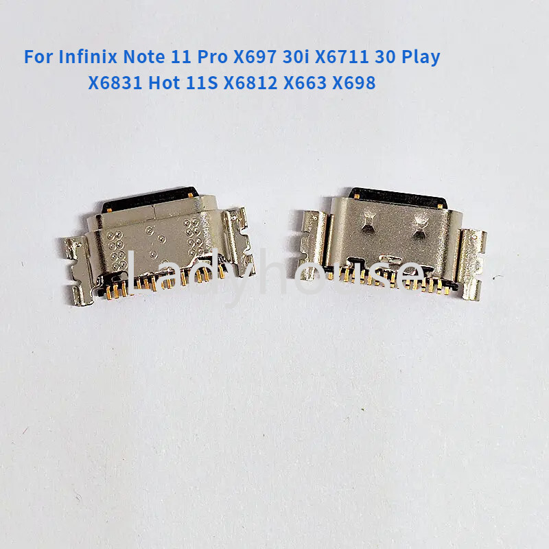 10-50 ชิ้น Dock Micro Plug USB ชาร์จ Pin Dock พอร์ตสําหรับ Infinix หมายเหตุ 11 Pro X697 30i X6711 30 Play X6831 ร้อน 11S X6812 X663 X698 ชาร์จ Pin Dock Connector