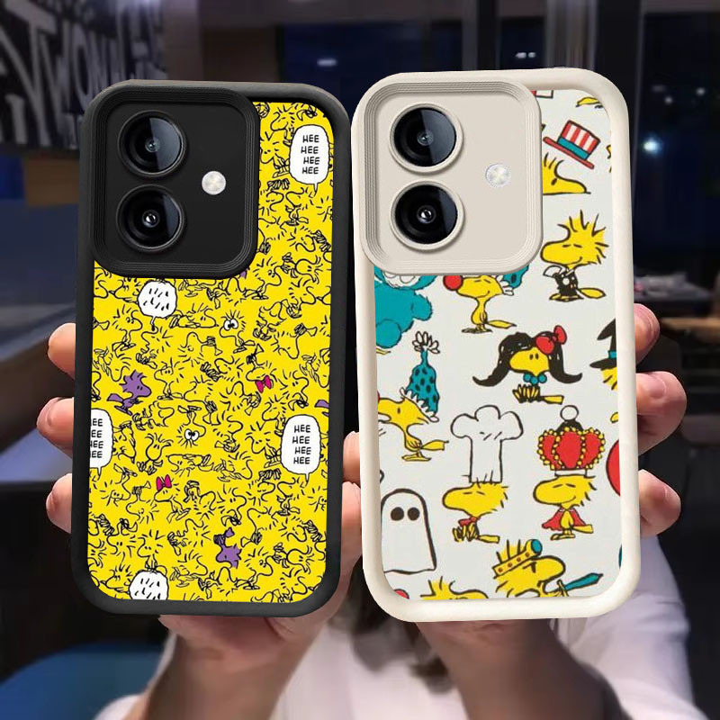 O-6 Woodstock Casing สําหรับ OPPO A3 A3X A5 Pro 5G สีดําและสีขาว