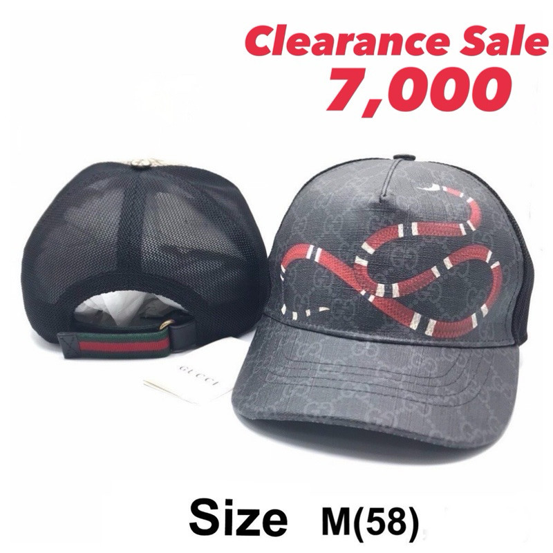 ถามstockก่อนกดสั่ง* Gucci cap snake หมวก กุชชี่ ลายงู ของแท้ แก๊ป ดำ มีปีก เบสบอล unisex baseball