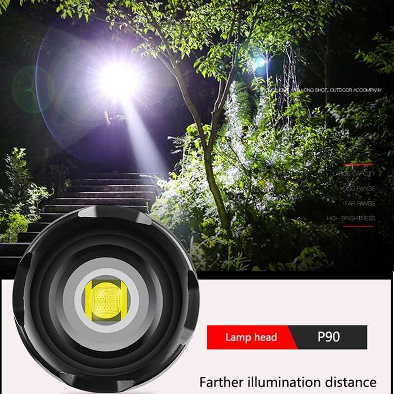 H49 Alonefire ไฟสว่างที่สุด Xhp90 ไฟฉาย LED 26650 USB Super Strong ไฟฉายก
