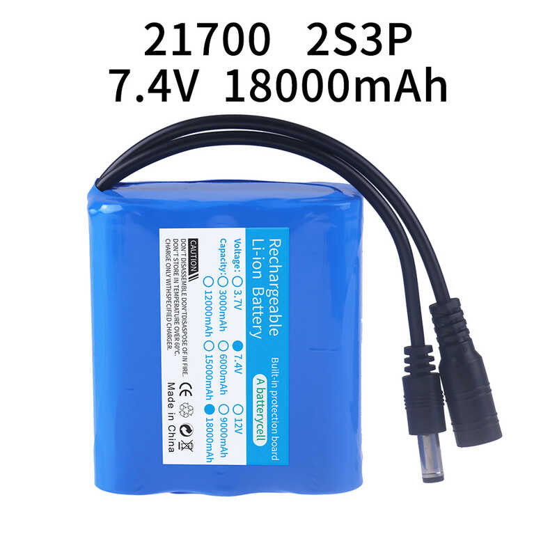Δ 21700 7.4 โวลต์ 2 วินาที 6000/12000/18000/24000Mah แบตเตอรี่ / เครื่