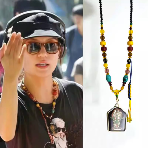 Zhao Wei Star สร้อยคอสไตล์เดียวกัน Thailand Amulet Chain Amulet แขวนโซ่คริสตัลธรรมชาติ Amulet Chain