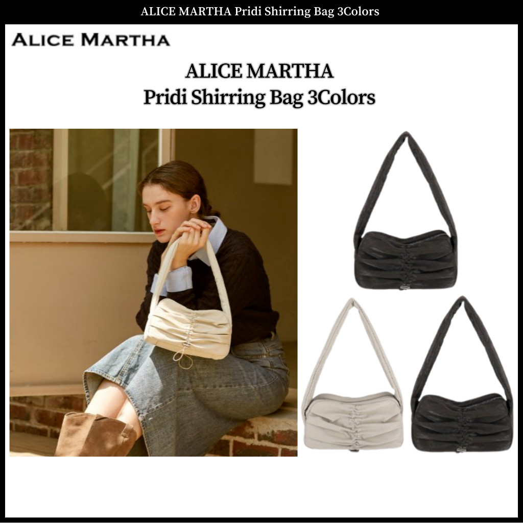 ♞,♘Alice MARTHA Pridi Shirring กระเป๋า 3 สี FVB