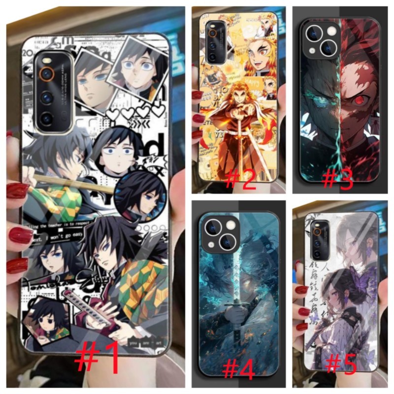 SAMSUNG สําหรับSamsung Galaxy S25 S24 FE Edge Ultra S10 Plus A12 A02 A20 A30 A13 A02 A22 4G 5G TH1 กระจกนิรภัยเคสโทรศัพท์Demon Slayer Kimetsuไม่มีYaiba
