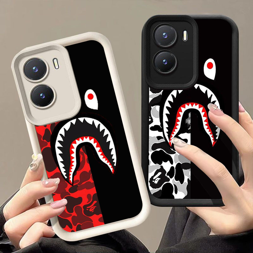 เคสสําหรับ VIVO Y02S Y16 Y22s Y15s Y15a Y55 Y75 Y22 Y35 Y01 Y56 IQOO 13 Z10 Z9 Z9X 5G Q-49 bape ฉลาม