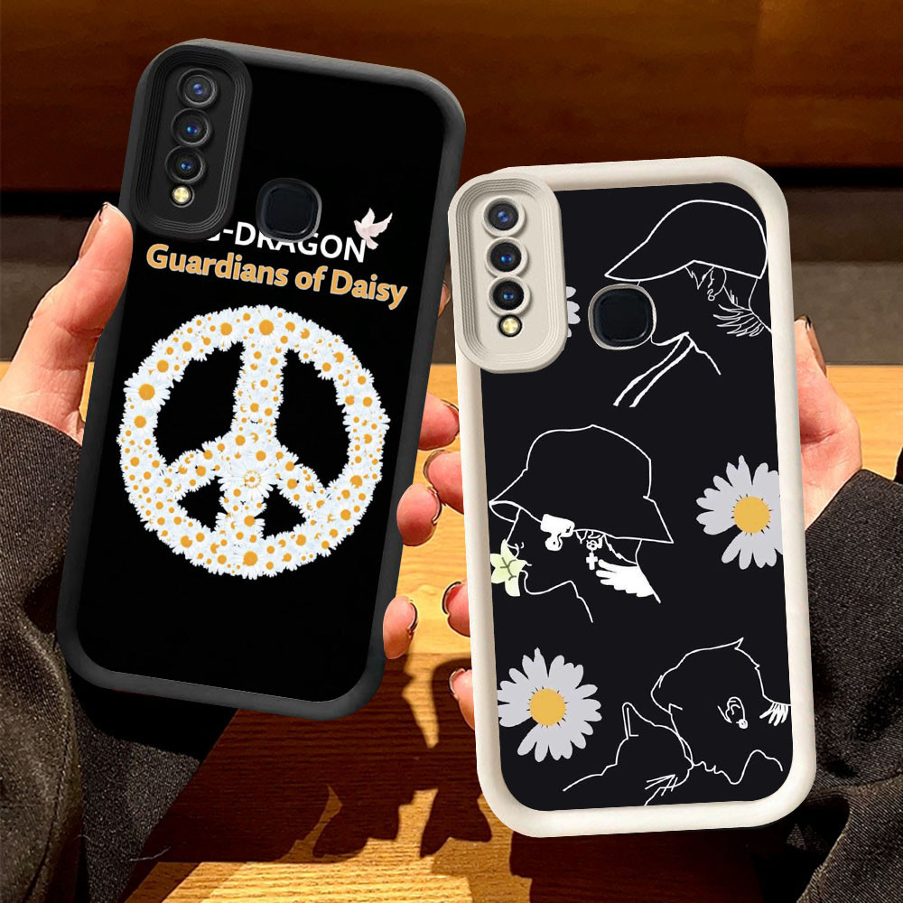 O-23 เคส Peaceminusone สําหรับ VIVO Z1 V9 Y12 Y17 Y19 Y15 Y50 Y30 Pro สีดําและสีขาว